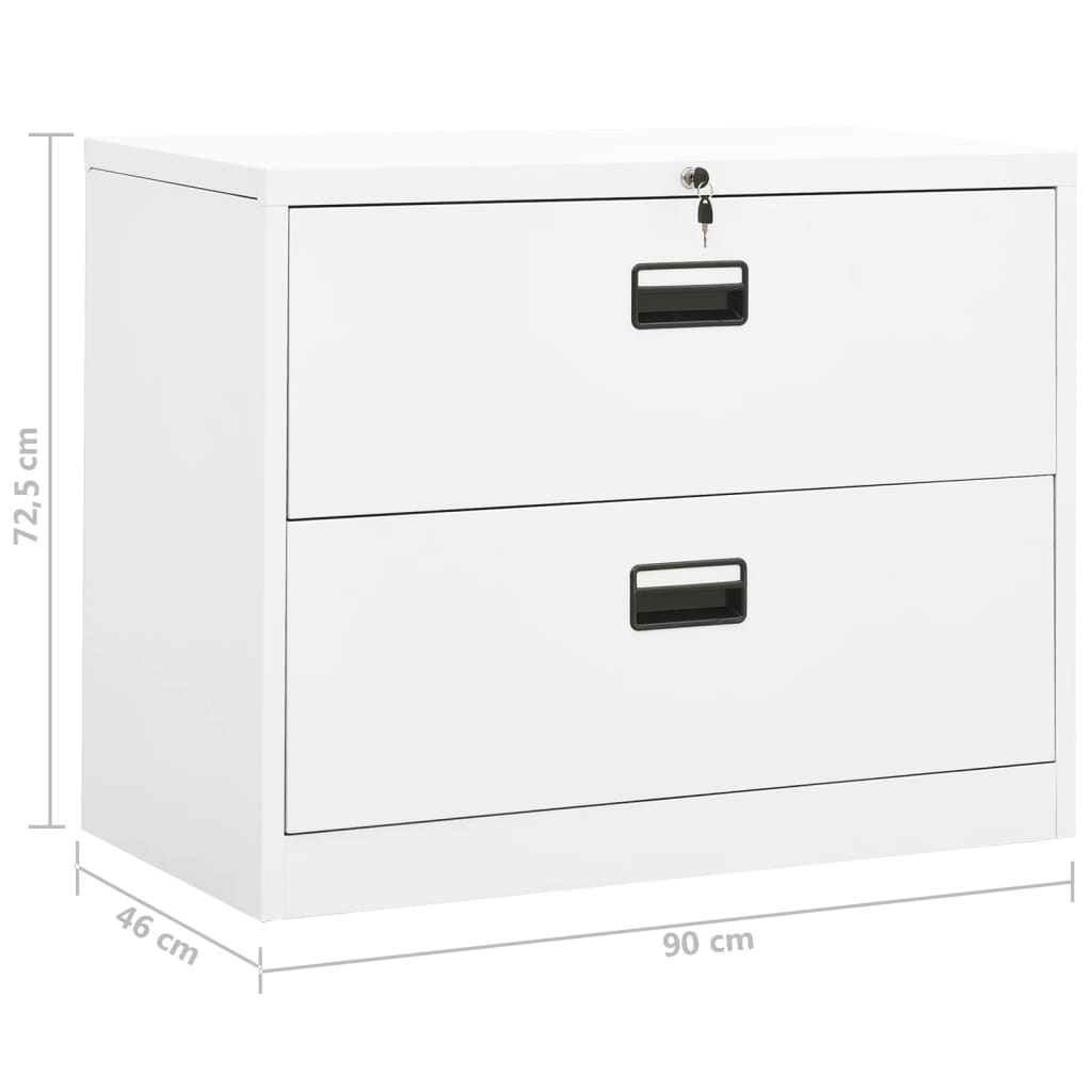 Archiefkast 90x46x72,5 cm staal wit