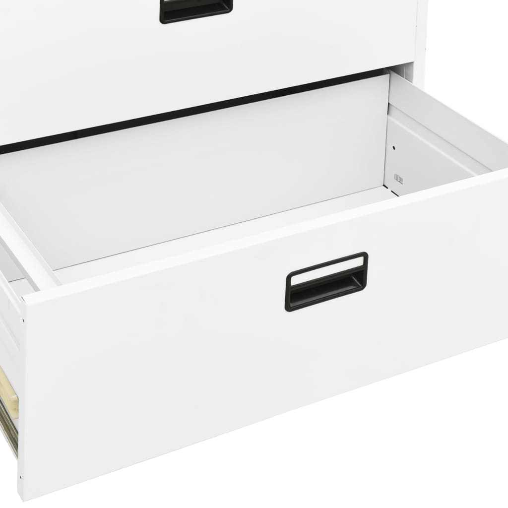 Archiefkast 90x46x72,5 cm staal wit
