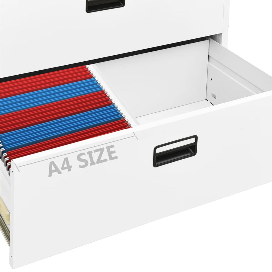 Archiefkast 90x46x72,5 cm staal wit