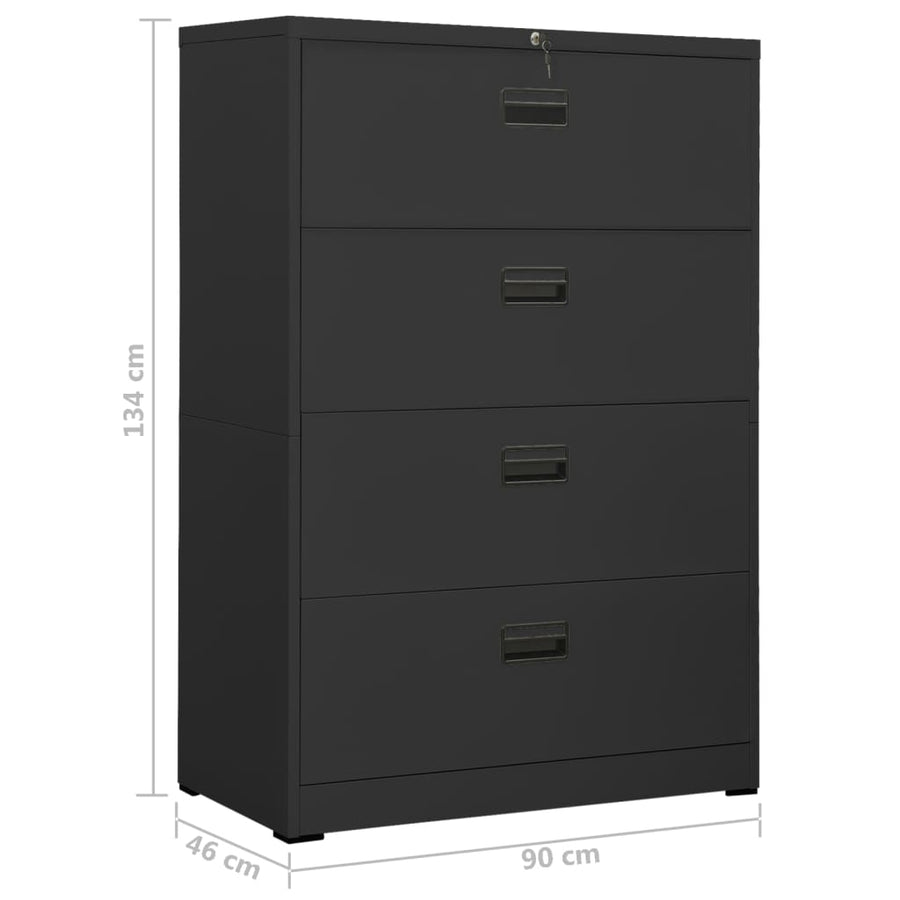 Archiefkast Staal Kleurig 90 x 46 x 134 cm Antraciet