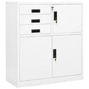 Kantoorkast 90x40x102 cm staal wit met kluisje