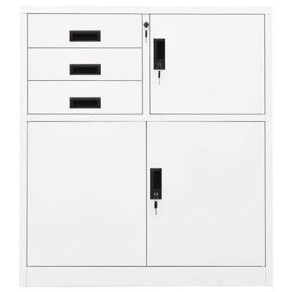 Kantoorkast 90X40X02 Cm Staal Wit Zonder plantenbak