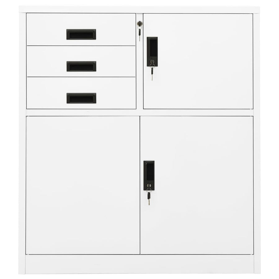 Kantoorkast 90X40X02 Cm Staal Wit Zonder plantenbak