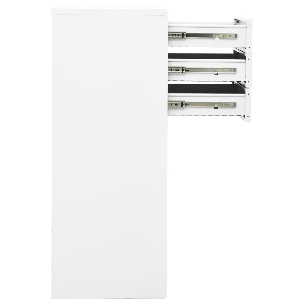Kantoorkast 90X40X02 Cm Staal Wit Zonder plantenbak