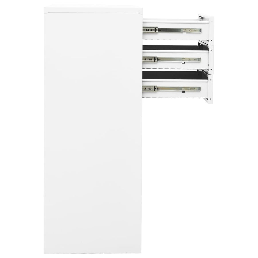 Kantoorkast 90X40X02 Cm Staal Wit Zonder plantenbak