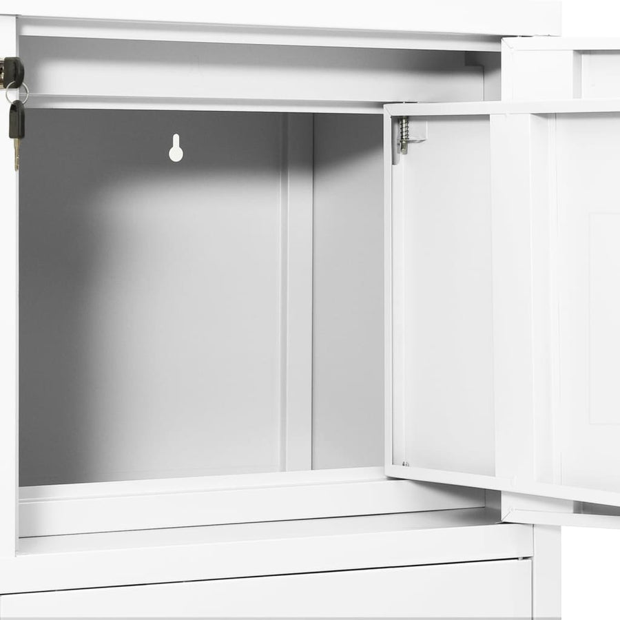 Kantoorkast 90X40X02 Cm Staal Wit Zonder plantenbak