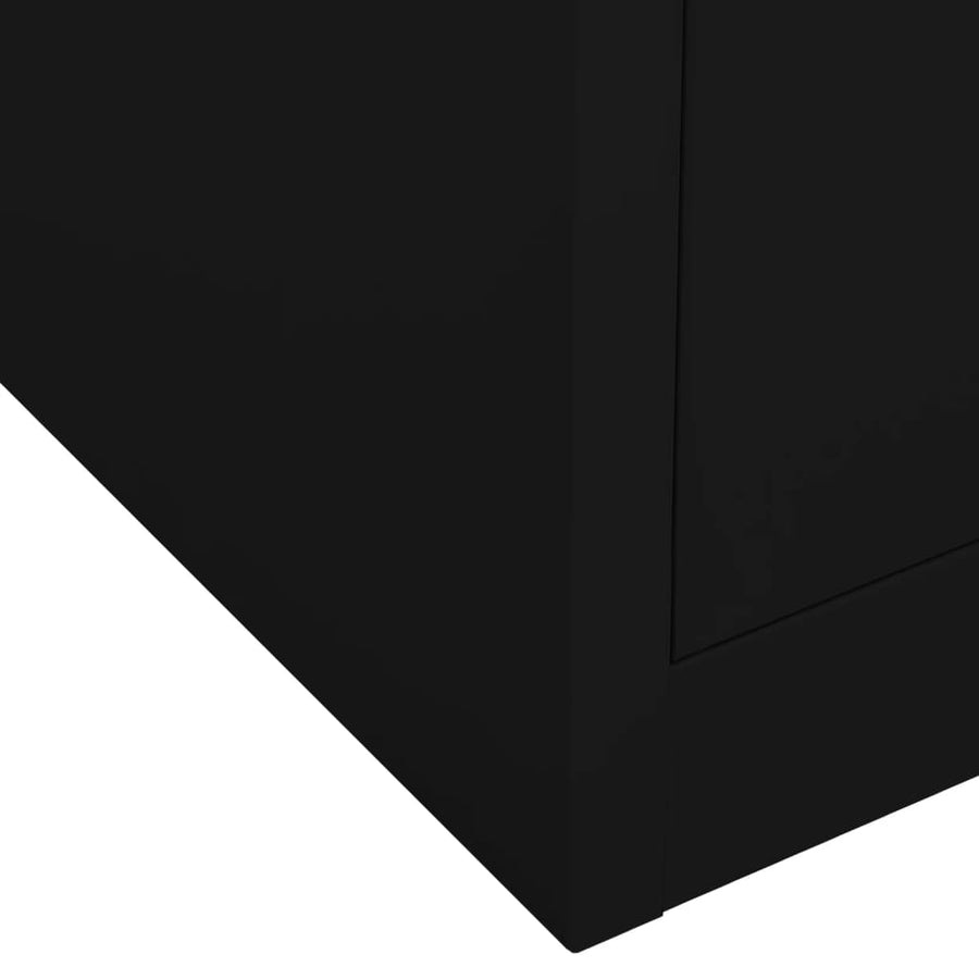 Kantoorkast 90X40X02 Cm Staal Zwart Zonder plantenbak