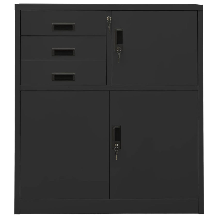 Kantoorkast 90x40x102 cm staal antracietkleurig Antraciet Zonder plantenbak