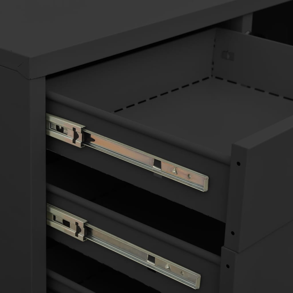 Kantoorkast 90x40x102 cm staal antracietkleurig Antraciet Zonder plantenbak