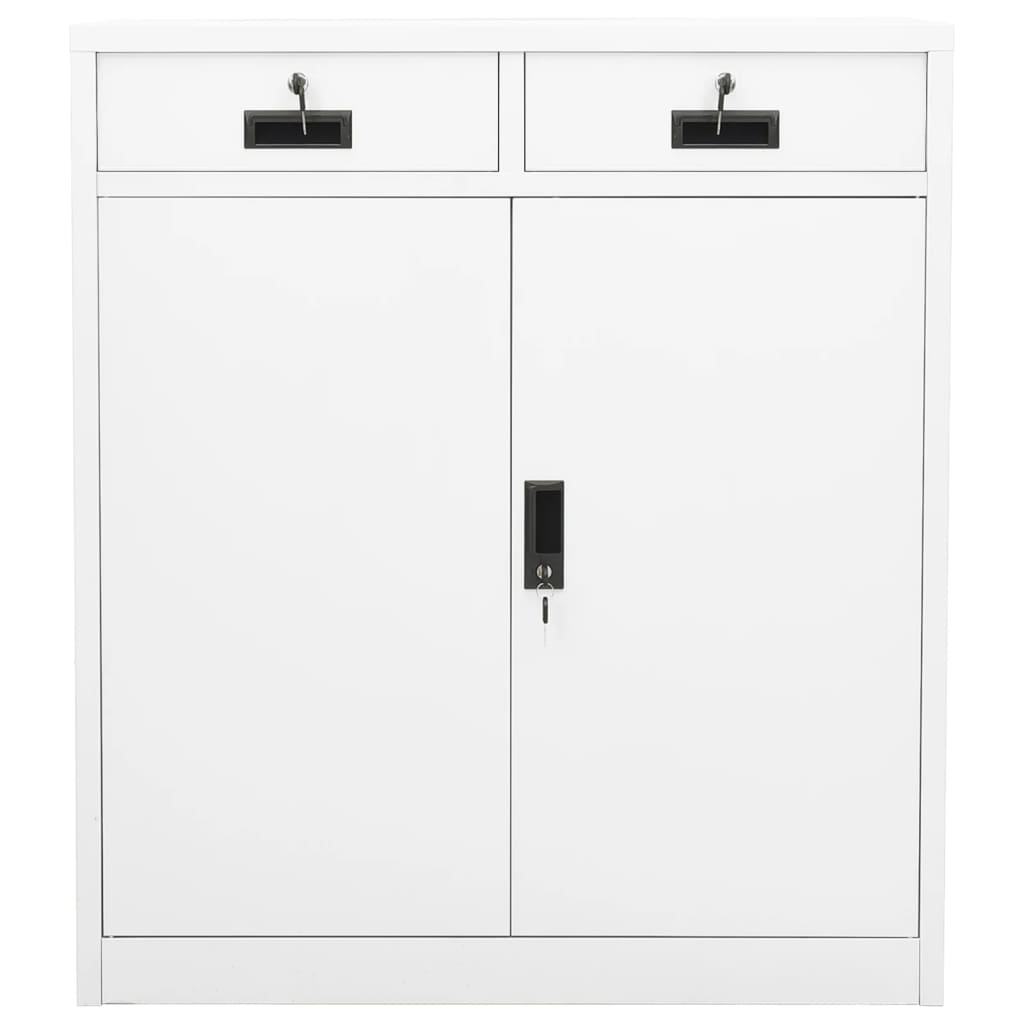 Kantoorkast 90X40X02 Cm Staal Wit Zonder plantenbak