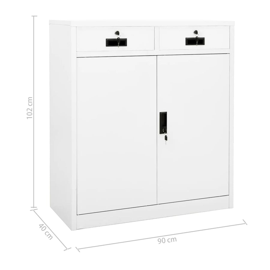 Kantoorkast 90X40X02 Cm Staal Wit Zonder plantenbak