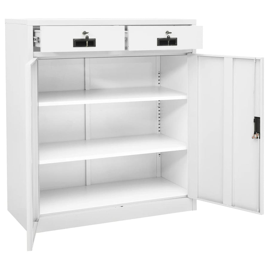 Kantoorkast 90X40X02 Cm Staal Wit Zonder plantenbak