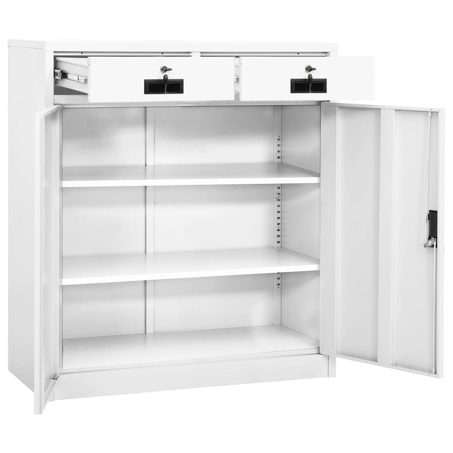 Kantoorkast 90X40X02 Cm Staal Wit Zonder plantenbak