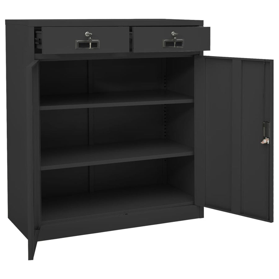 Kantoorkast 90X40X02 Cm Staal Kleurig Antraciet Zonder plantenbak