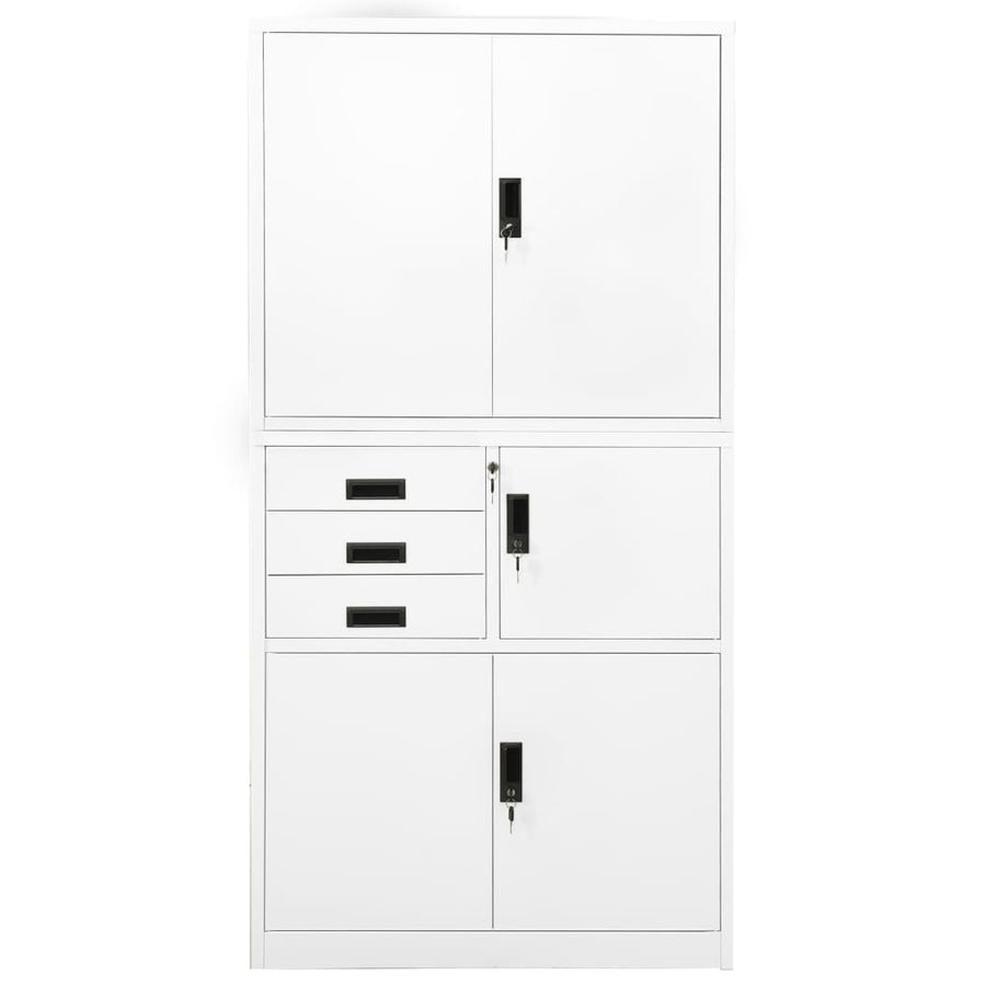 Kantoorkast 90X40X80 Cm Staal Wit