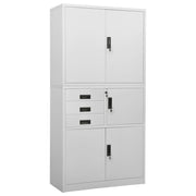 Office cabinet 90x40x180 cm steel light grey