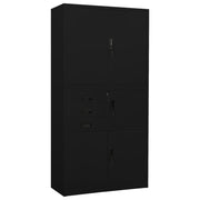 Office cabinet 90x40x180 cm steel black