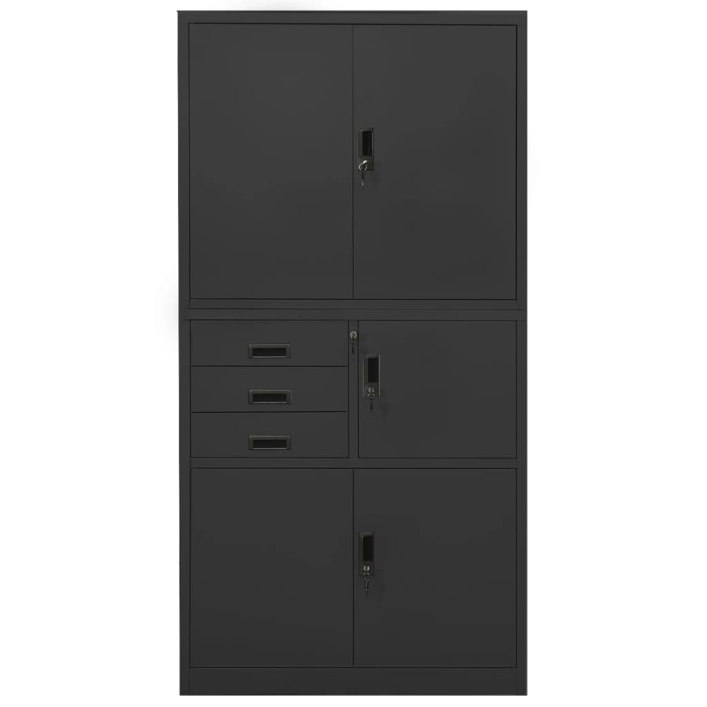 Kantoorkast 90X40X80 Cm Staal Kleurig Antraciet
