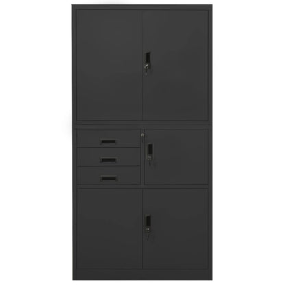 Kantoorkast 90X40X80 Cm Staal Kleurig Antraciet