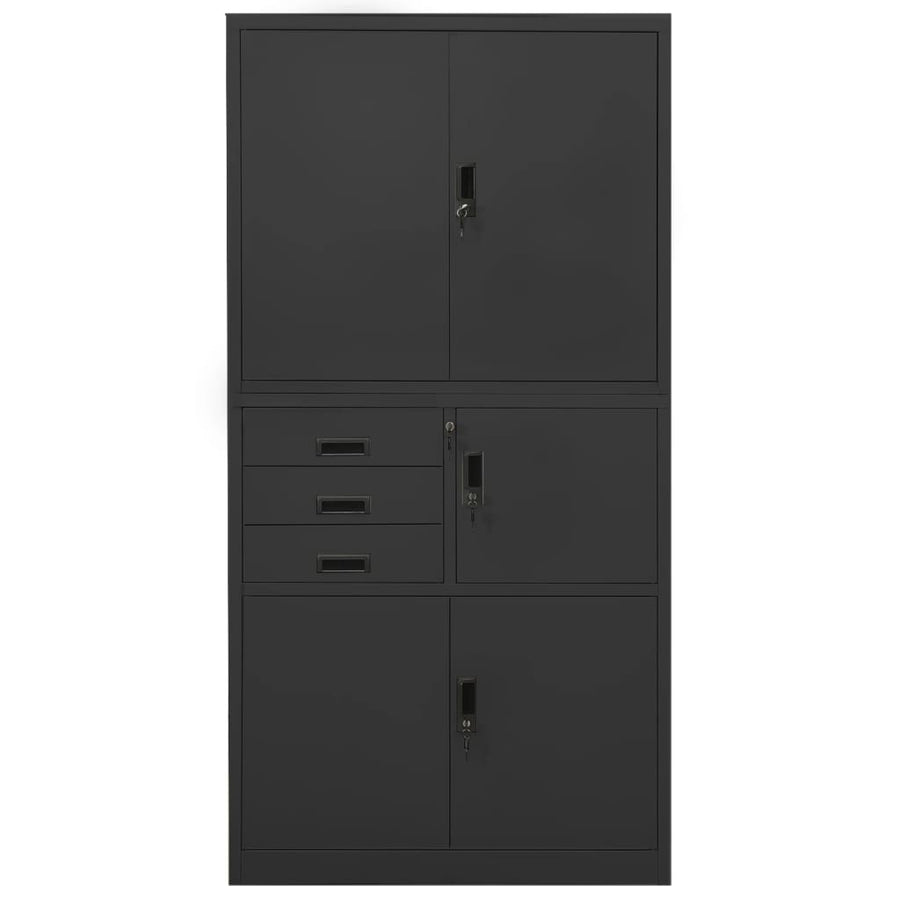 Kantoorkast 90X40X80 Cm Staal Kleurig Antraciet