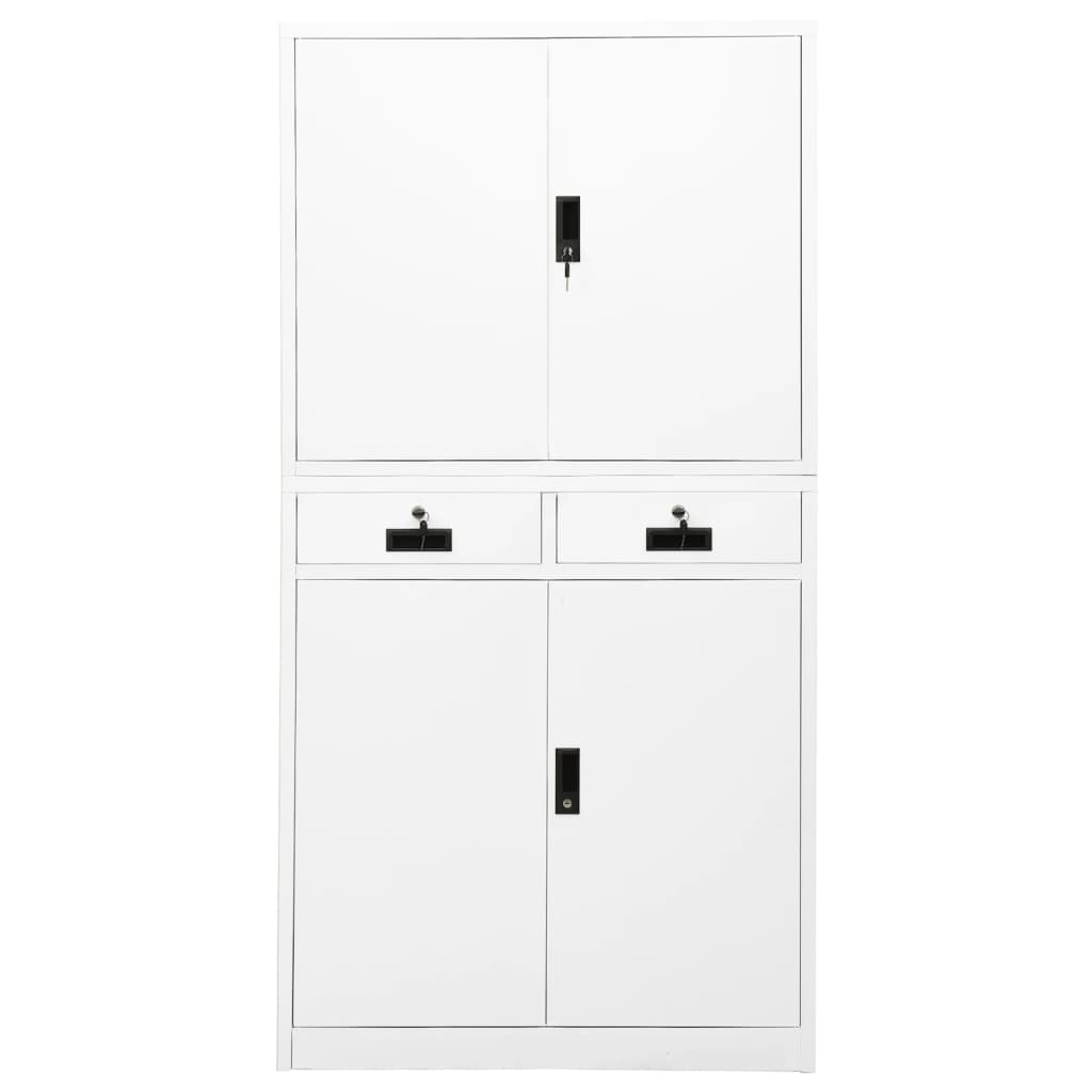 Kantoorkast 90X40X180 Cm Staal Wit