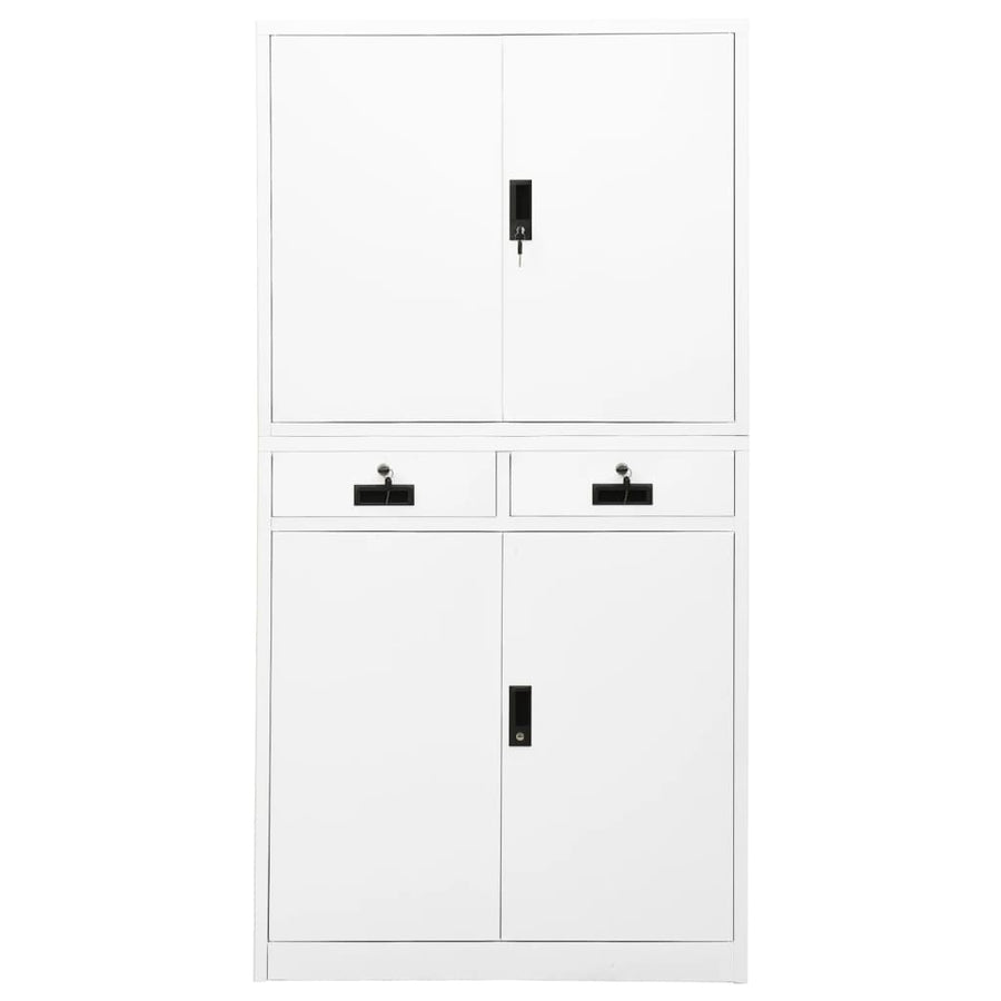 Kantoorkast 90X40X180 Cm Staal Wit