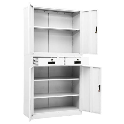 Kantoorkast 90X40X180 Cm Staal Wit