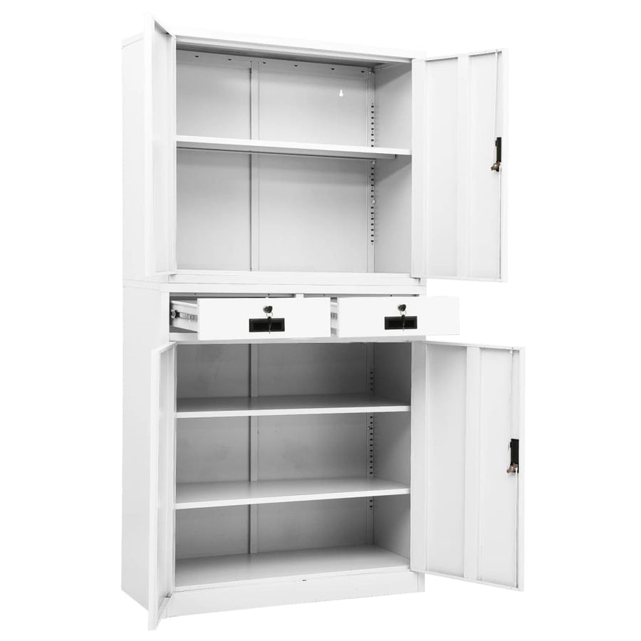 Kantoorkast 90X40X180 Cm Staal Wit