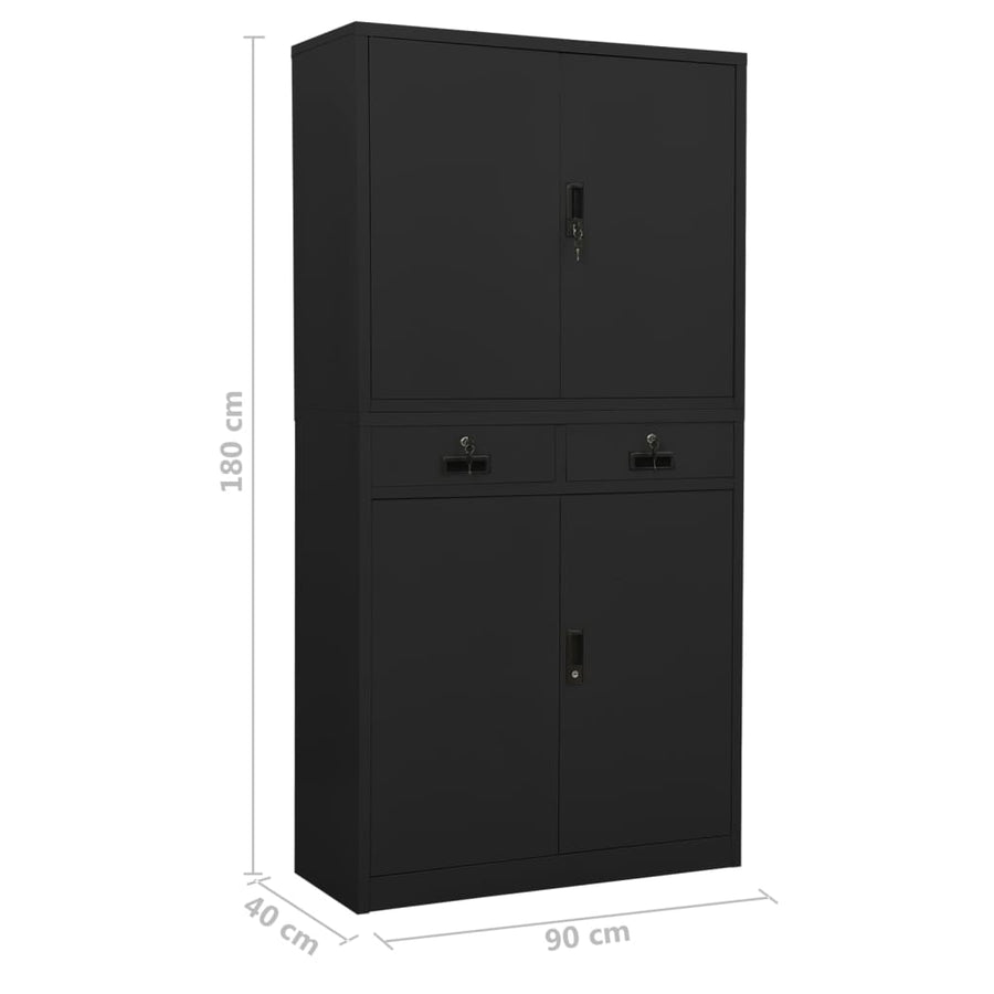 Kantoorkast 90X40X180 Cm Staal Kleurig Antraciet