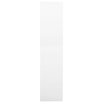 Kantoorkast 90x40x180 cm staal en gehard glas wit