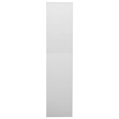 Kantoorkast 90X40X180 Cm Staal En Gehard Glas Lichtgrijs