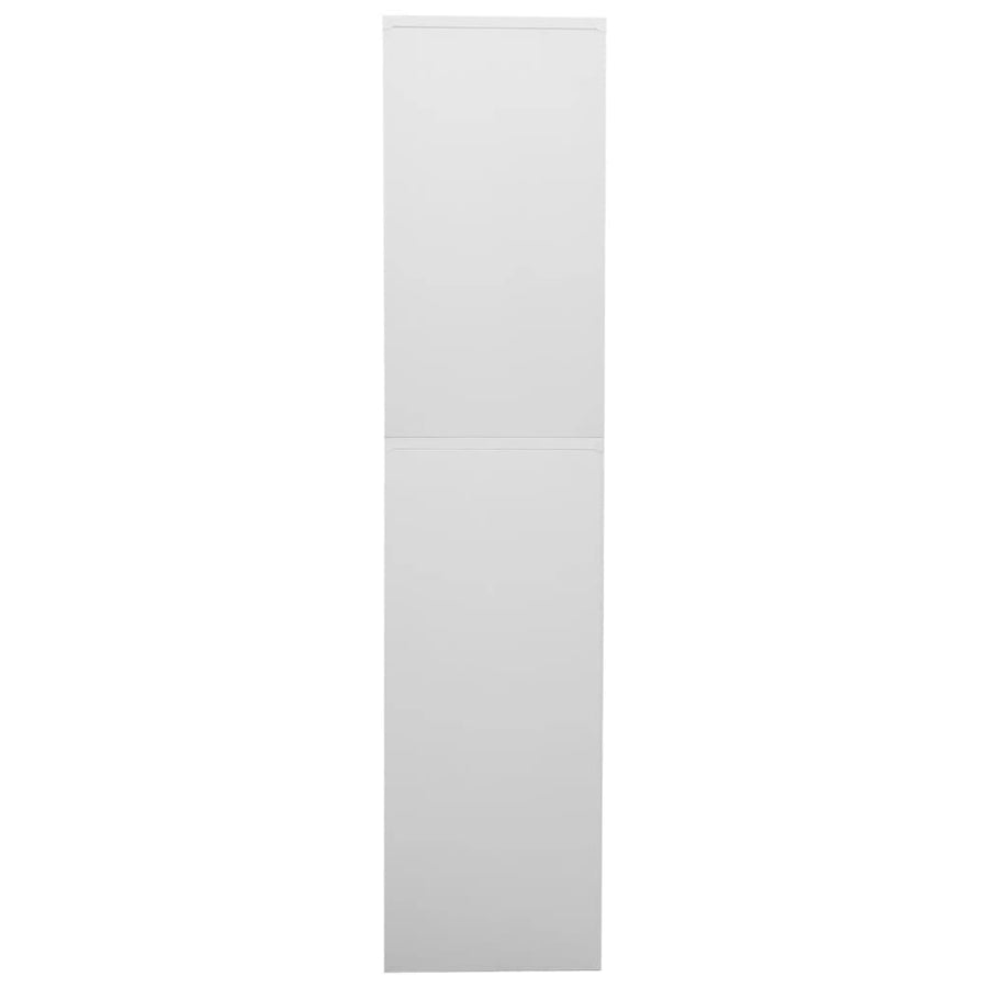Kantoorkast 90X40X180 Cm Staal En Gehard Glas Lichtgrijs