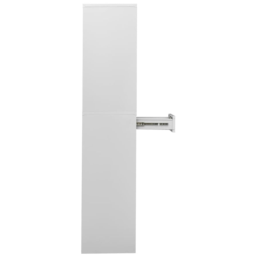 Kantoorkast 90X40X180 Cm Staal En Gehard Glas Lichtgrijs