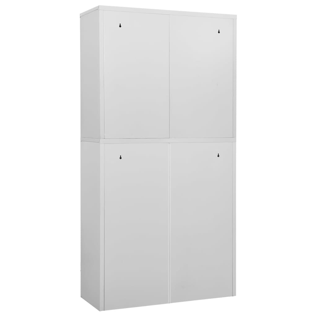 Kantoorkast 90X40X180 Cm Staal En Gehard Glas Lichtgrijs