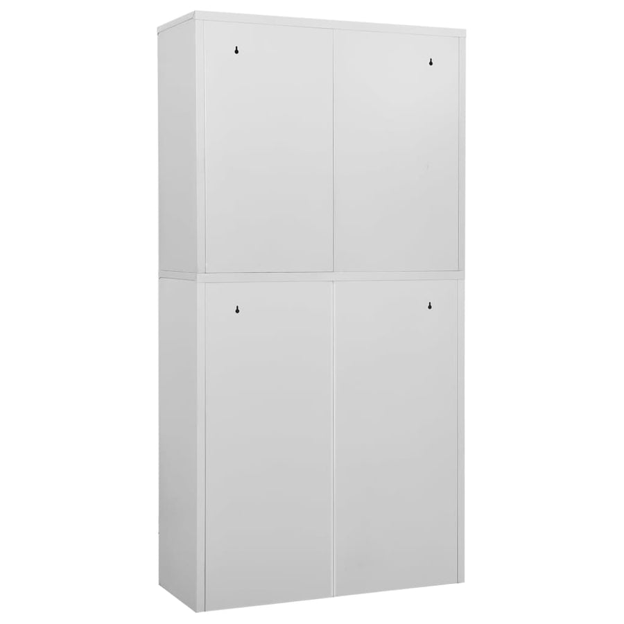 Kantoorkast 90X40X180 Cm Staal En Gehard Glas Lichtgrijs