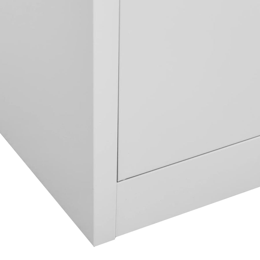 Kantoorkast 90X40X180 Cm Staal En Gehard Glas Lichtgrijs