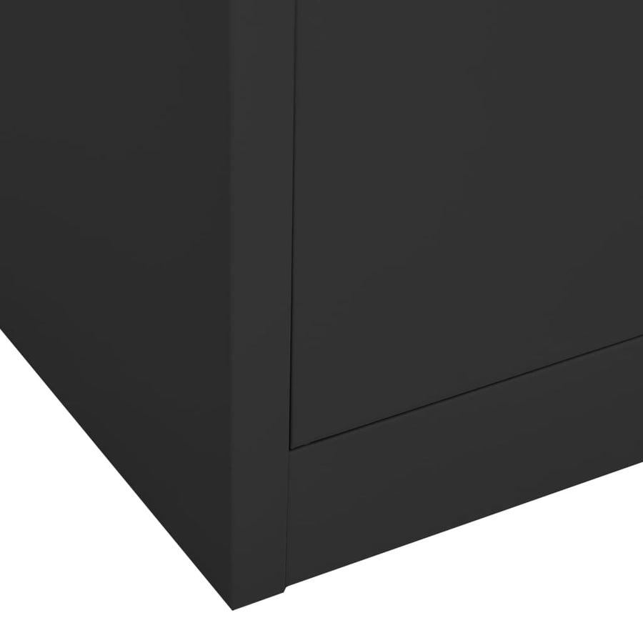 Kantoorkast 90x40x180 cm staal en gehard glas antracietkleurig