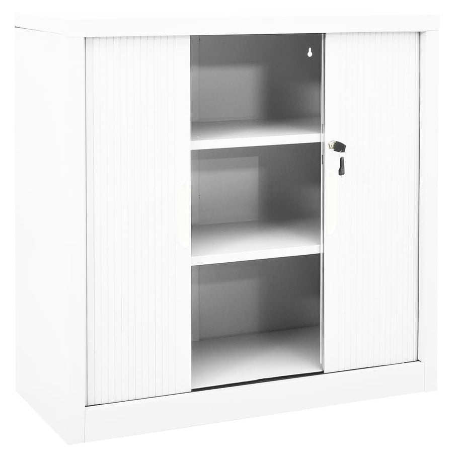 Roldeurkast 90X40X90 Cm Staal Wit
