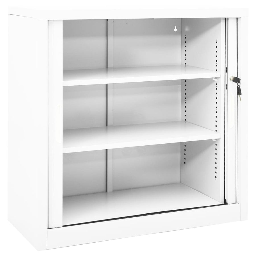 Roldeurkast 90X40X90 Cm Staal Wit