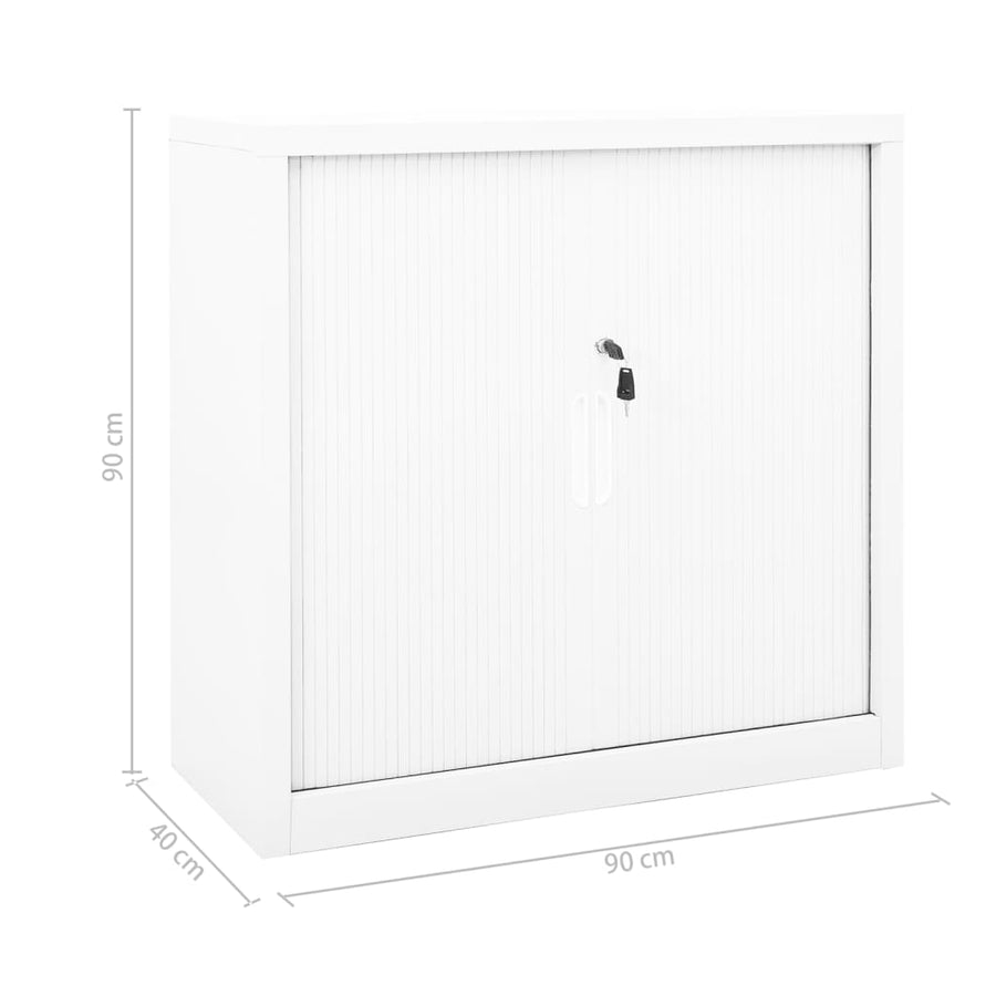 Roldeurkast 90X40X90 Cm Staal Wit