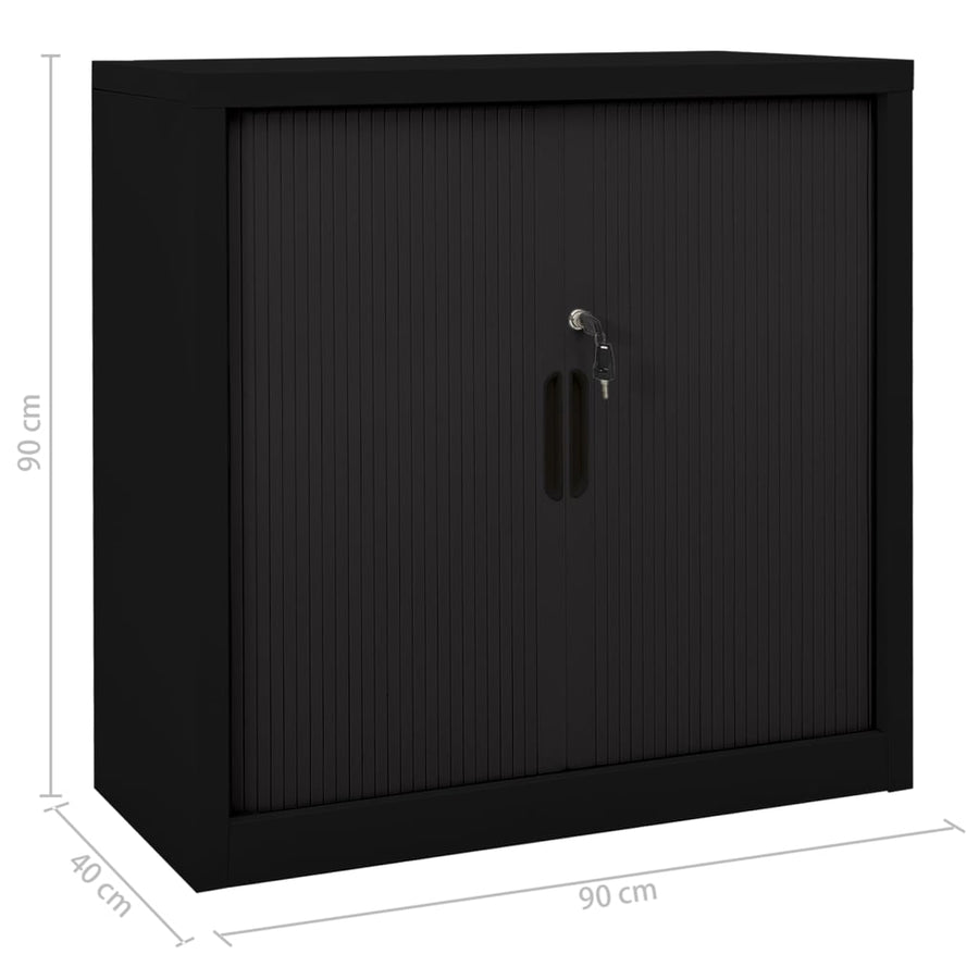 Roldeurkast 90X40X90 Cm Staal Zwart