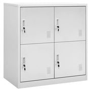 Lockerkast 90x45x92,5 cm staal lichtgrijs 4 deuren