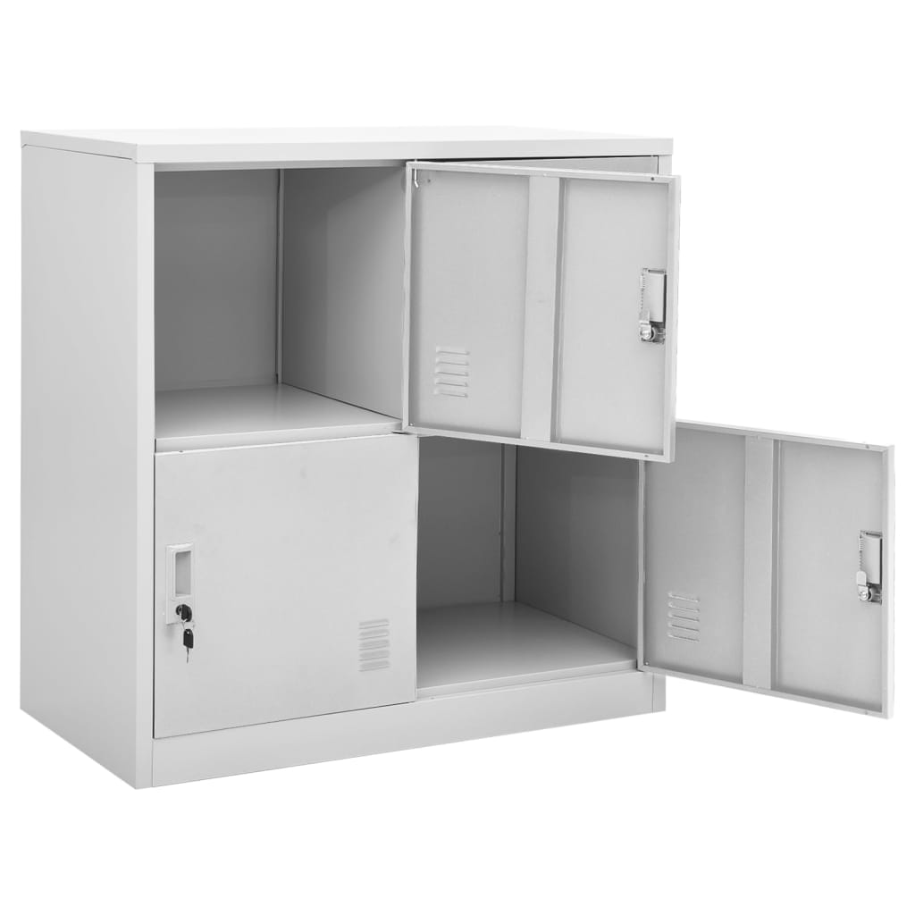 Lockerkast 90X45X92,5 Cm Staal Lichtgrijs 1 Met 4 lockers