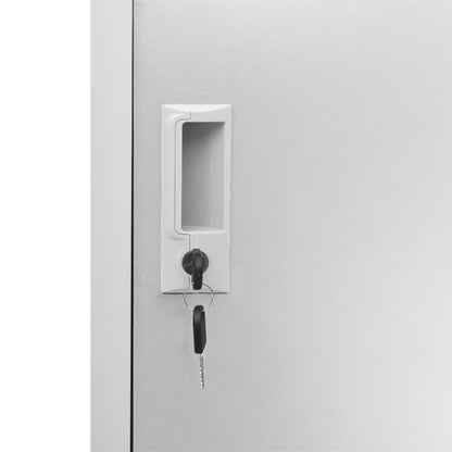 Lockerkast 90X45X92,5 Cm Staal Lichtgrijs 1 Met 4 lockers