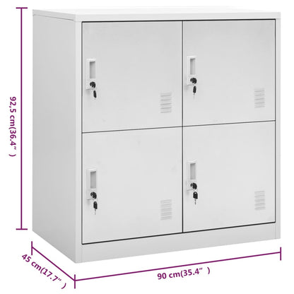 Lockerkast 90X45X92,5 Cm Staal Lichtgrijs 1 Met 4 lockers
