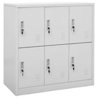 Lockerkast 90X45X92,5 Cm Staal Lichtgrijs 1 Met 6 lockers