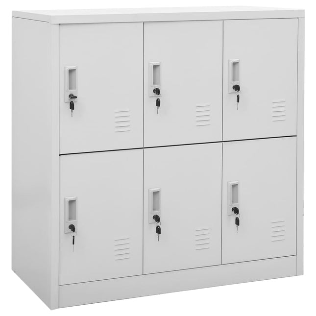 Lockerkast 90X45X92,5 Cm Staal Lichtgrijs 1 Met 6 lockers