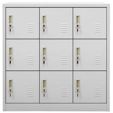 Lockerkast 90X45X92,5 Cm Staal Lichtgrijs 1 Met 9 lockers