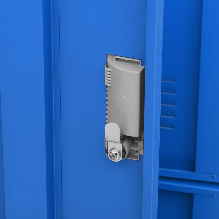 Lockerkast 90X45X92,5 Cm Staal Lichtgrijs En Blauw 1 Met 9 lockers