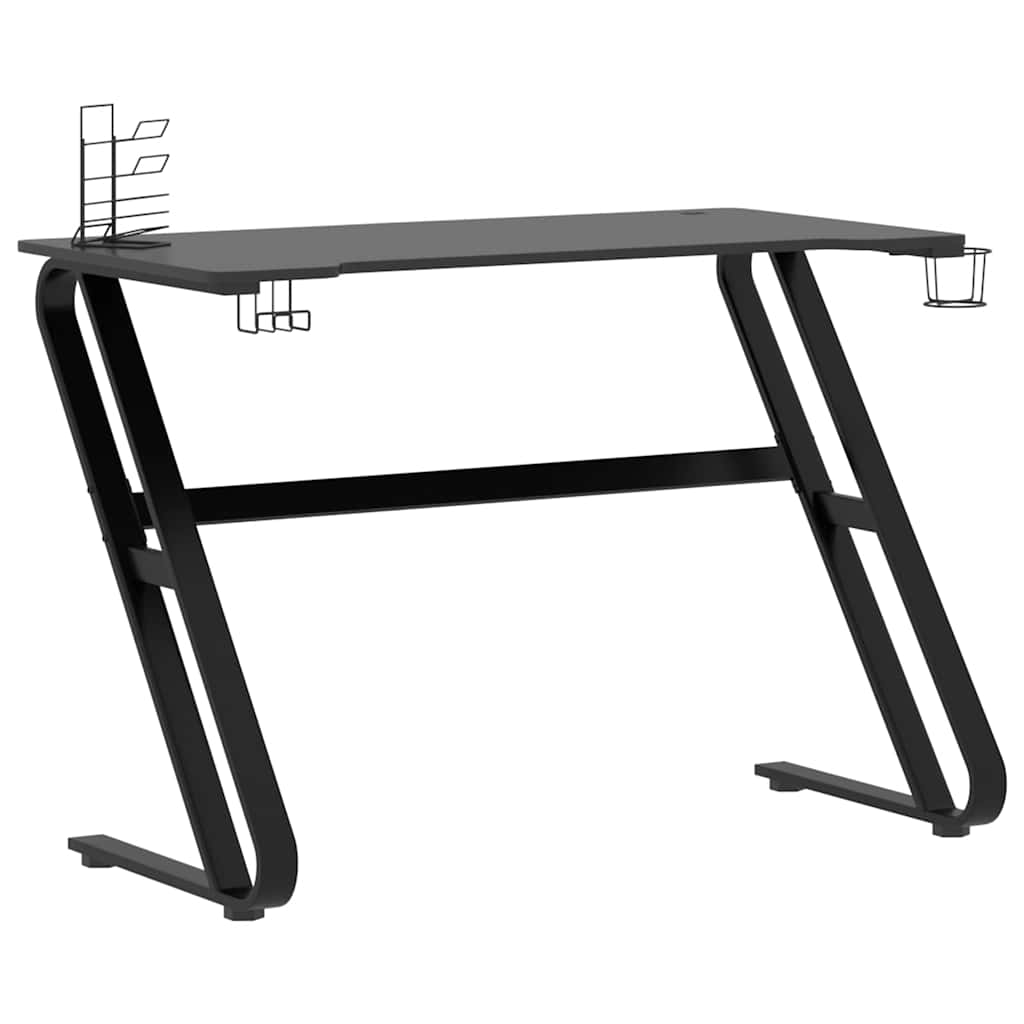 Gamingbureau met ZZ-vormige poten 110x60x75 cm zwart